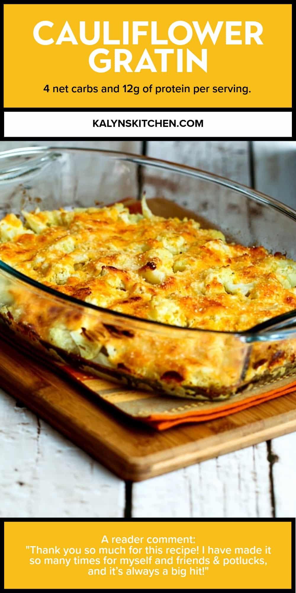 Pinterest image of Cauliflower Gratin