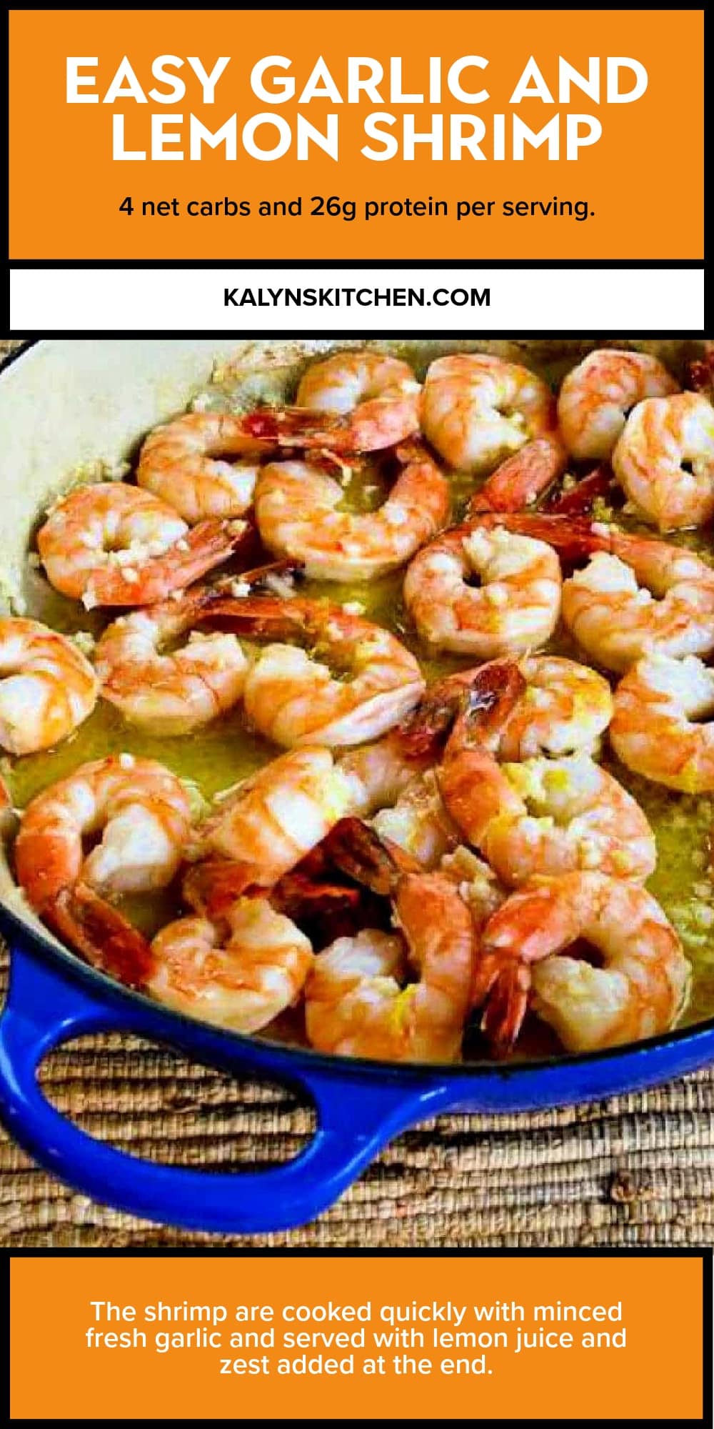 Pinterest image of Easy Garlic and Lemon Shrimp