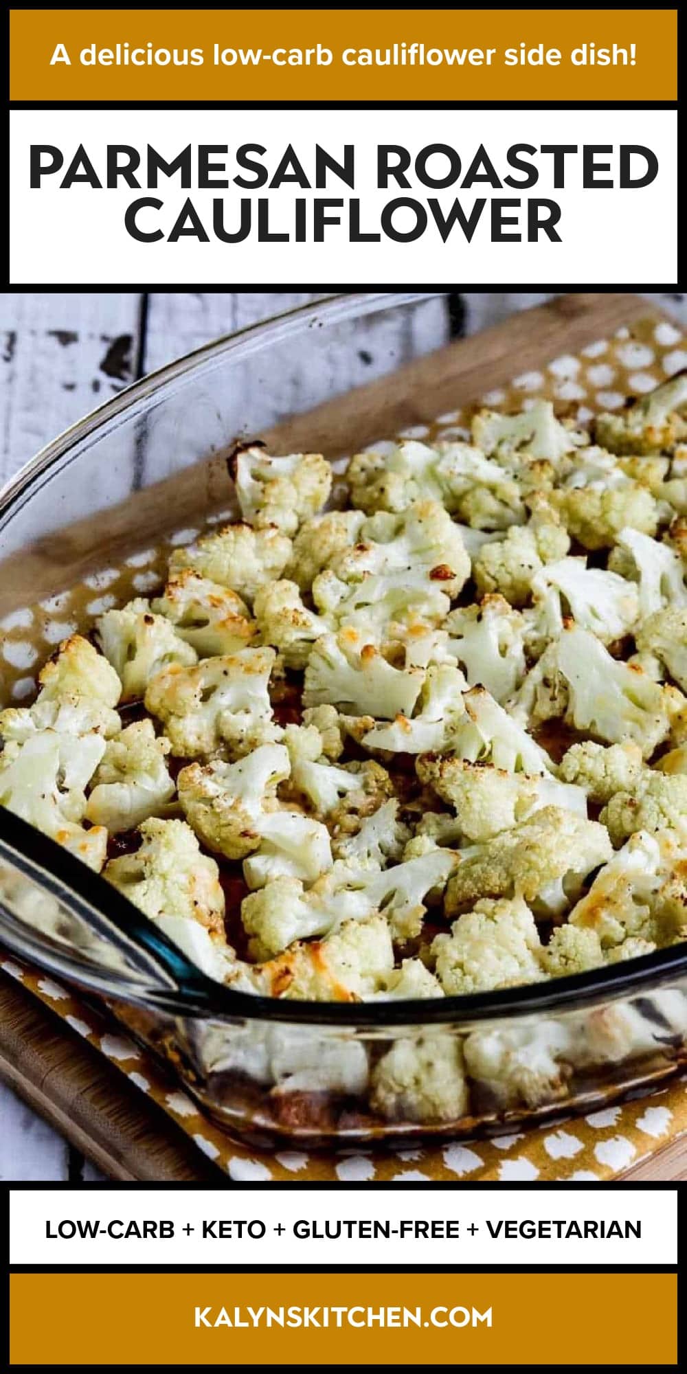 Pinterest image of Parmesan Roasted Cauliflower
