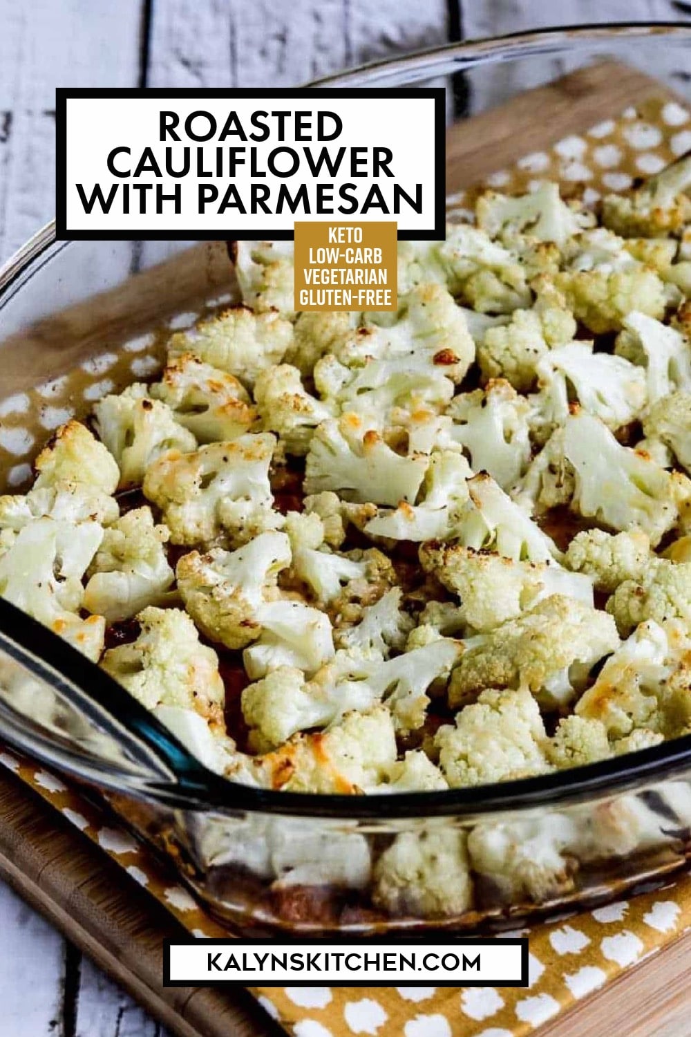 Pinterest image of Roasted Cauliflower with Parmesan