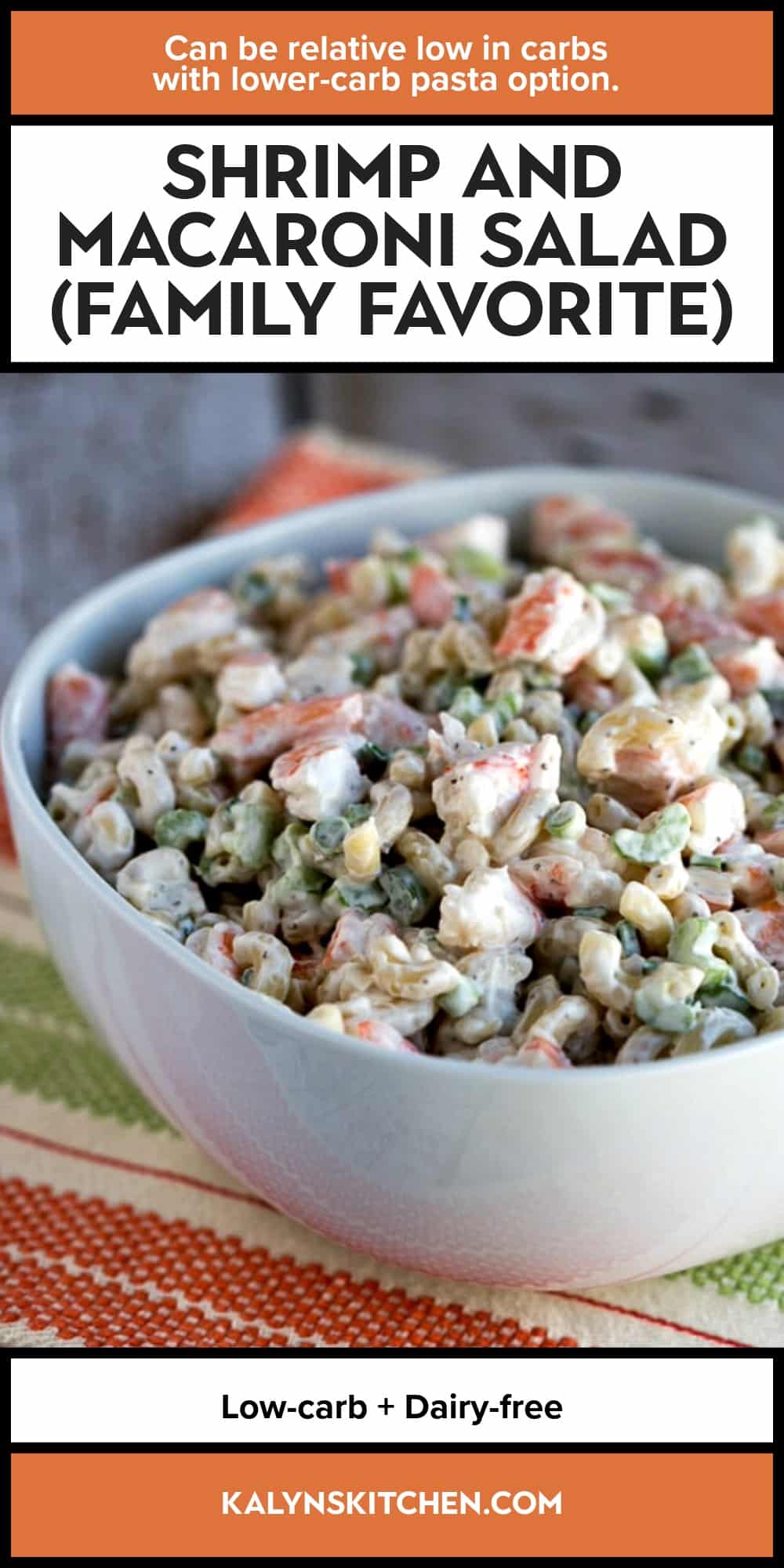 Pinterest image of Shrimp and Macaroni Salad (Family Favorite)