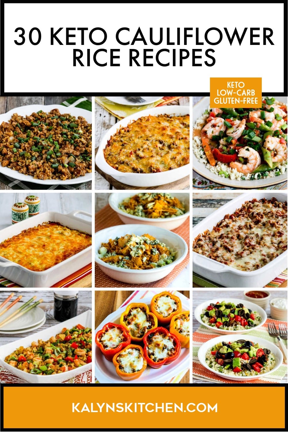 Pinterest image of 30 Keto Cauliflower Rice Recipes