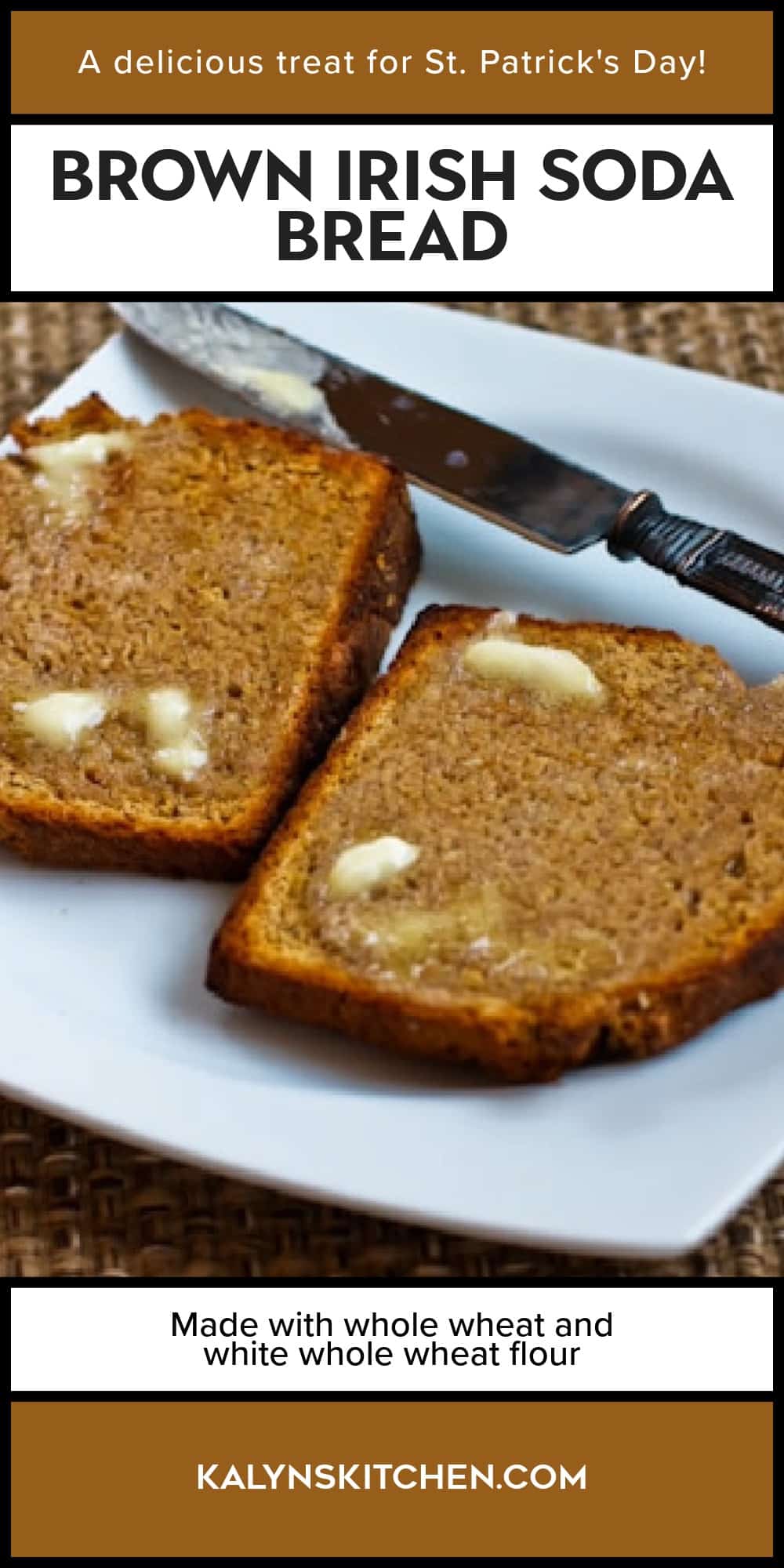 Pinterest image of Brown Irish Soda Bread
