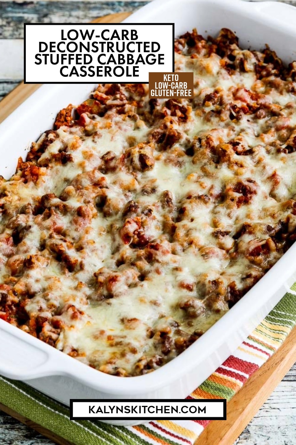 Pinterest image of Low-Carb Deconstructed Stuffed Cabbage Casserole
