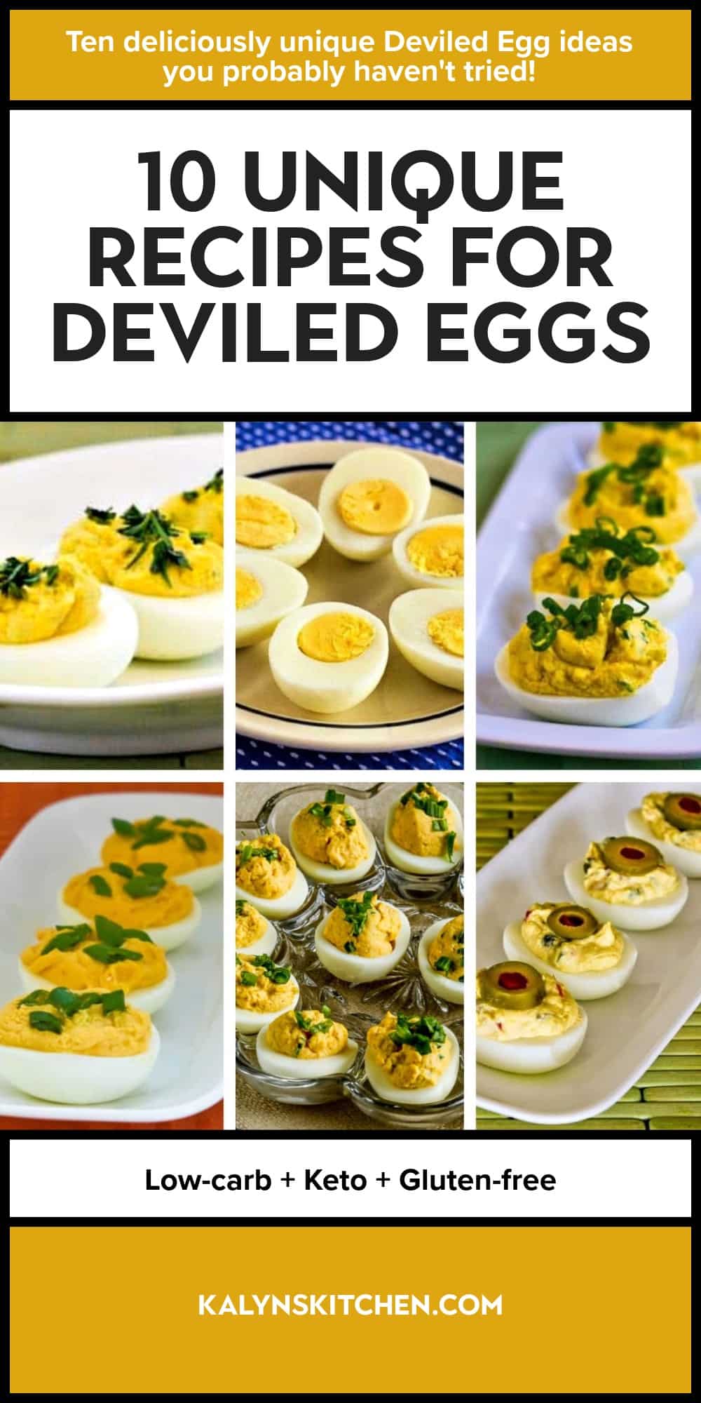 Pinterest image of 10 Unique Recipes for Deviled Eggs