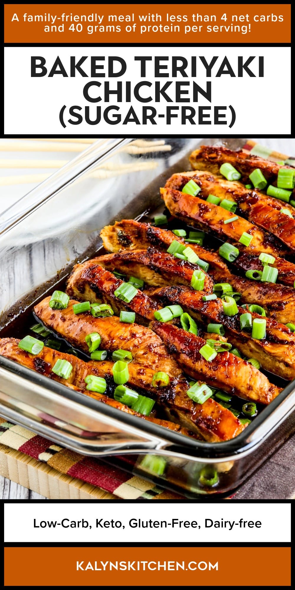 Pinterest image of Baked Teriyaki Chicken (Sugar-Free)