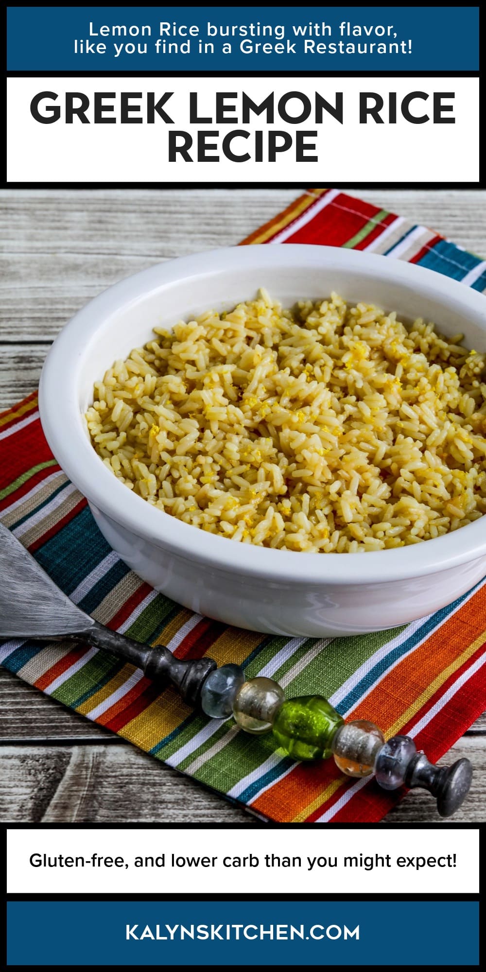 Pinterest image of Greek Lemon Rice Recipe