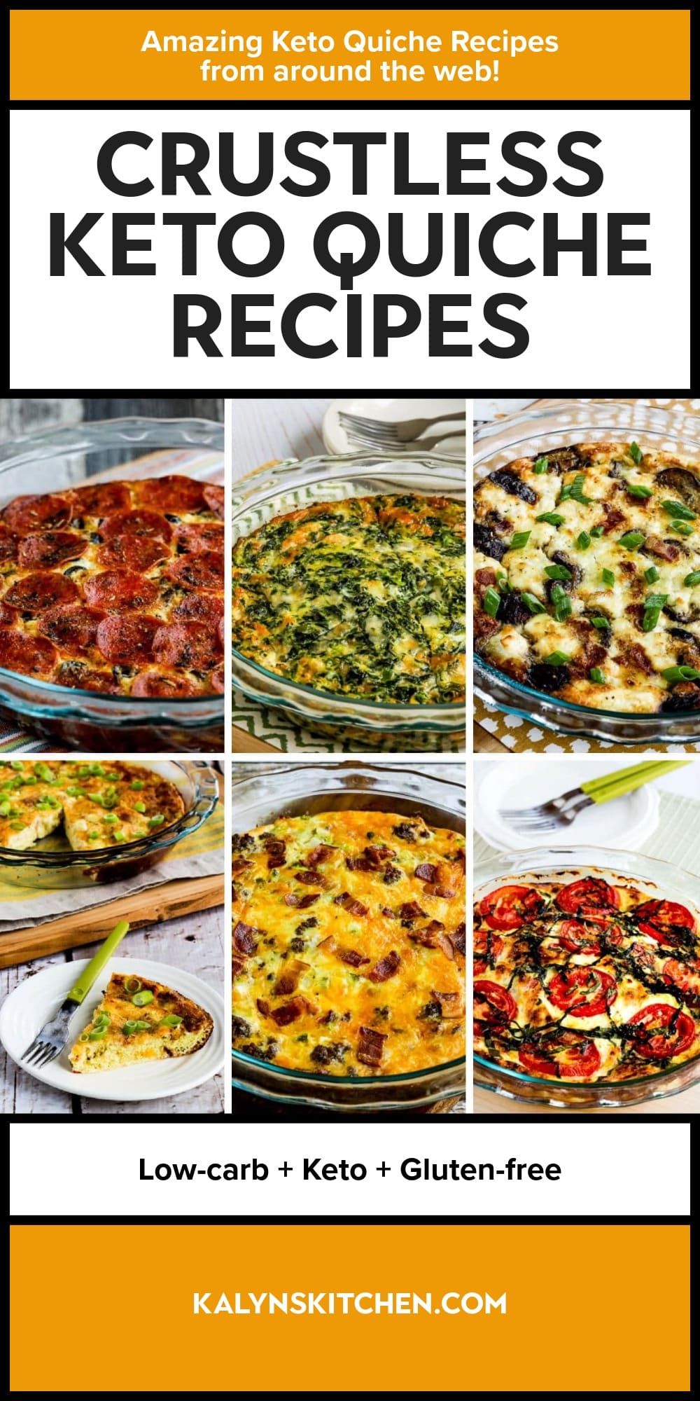Pinterest image of Crustless Keto Quiche Recipes