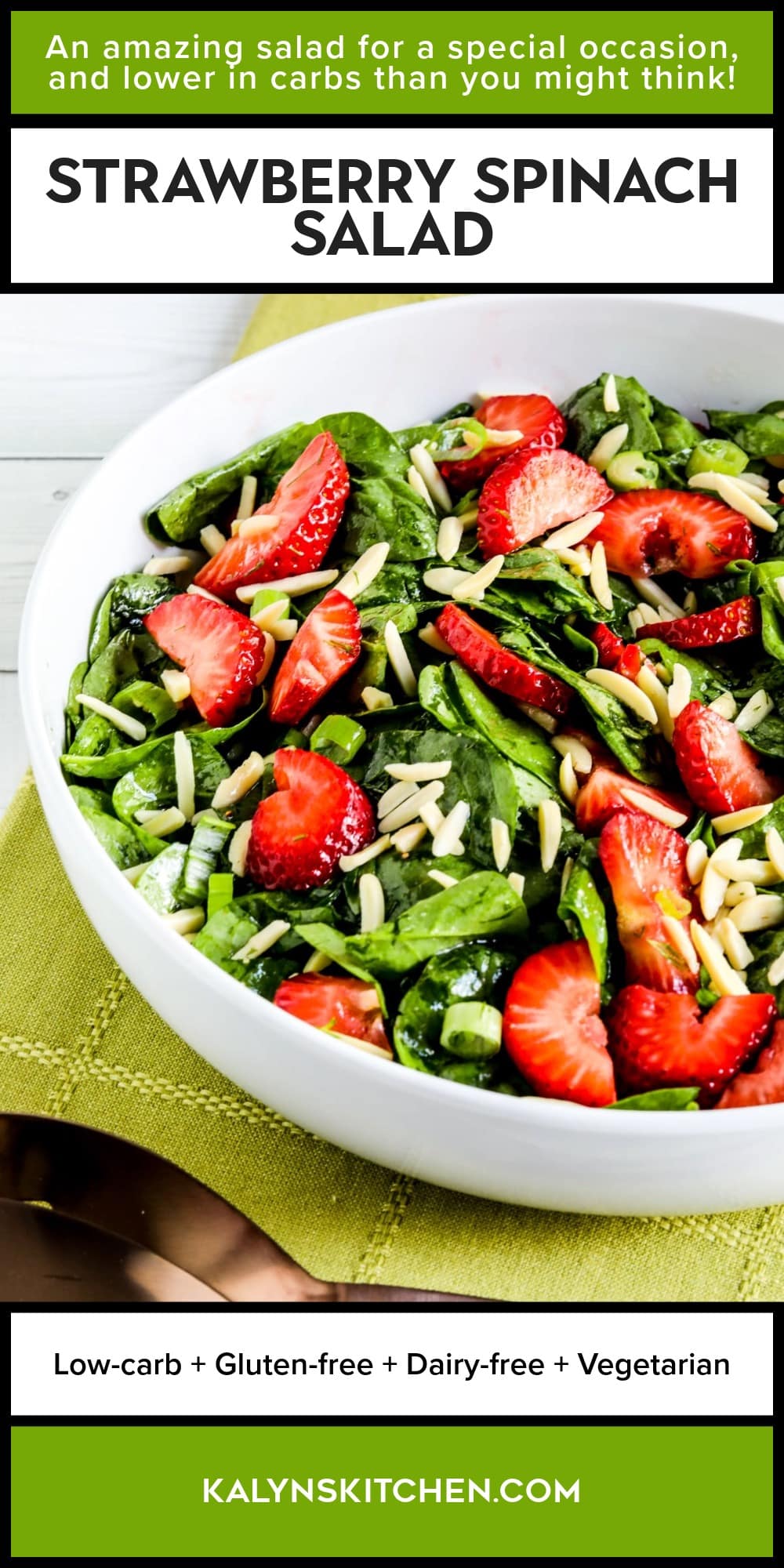 Pinterest image of Strawberry Spinach Salad