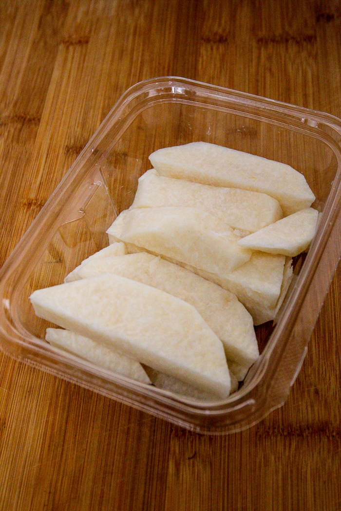 Jicama slices in package.