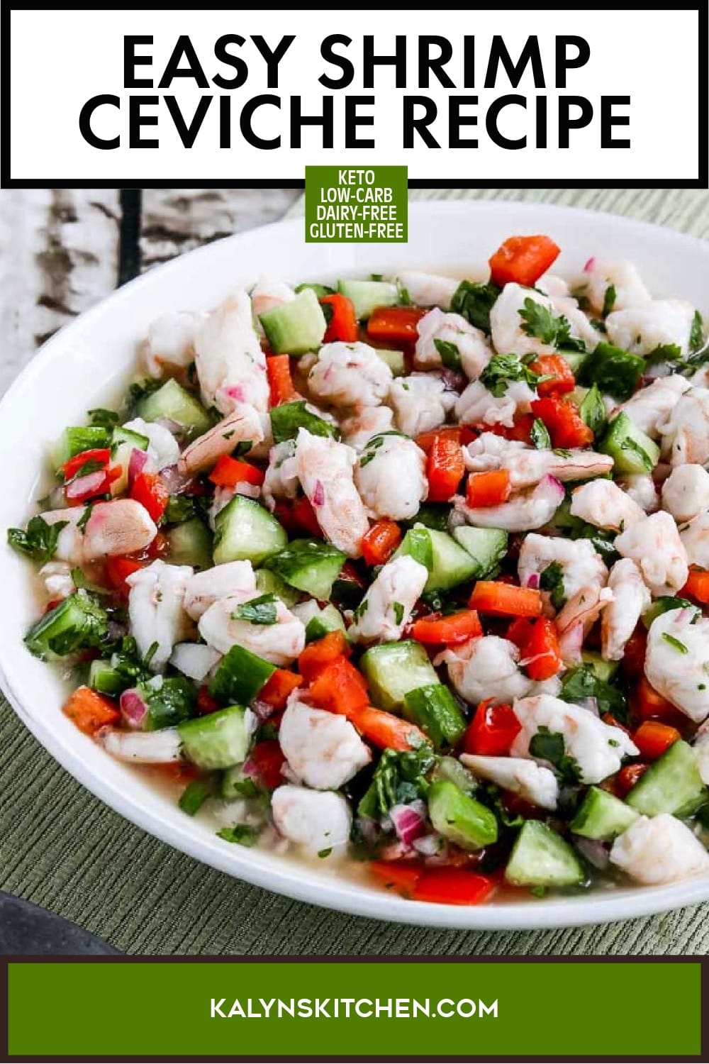 Pinterest image of Easy Shrimp Ceviche Recipe