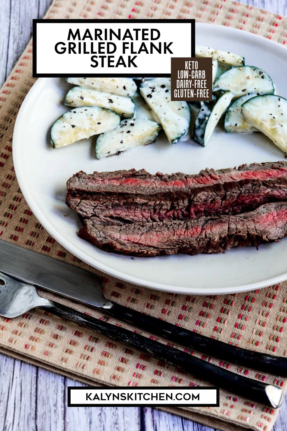 Pinterest image of Marinated Grilled Flank Steak