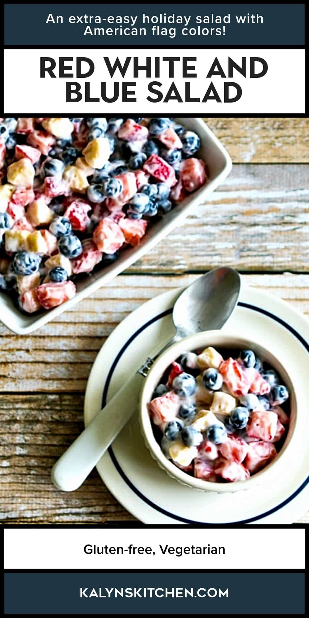 Pinterest image of Red White and Blue Salad