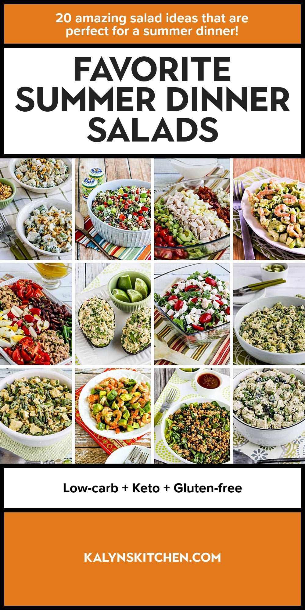 Pinterest image of Favorite Summer Dinner Salads