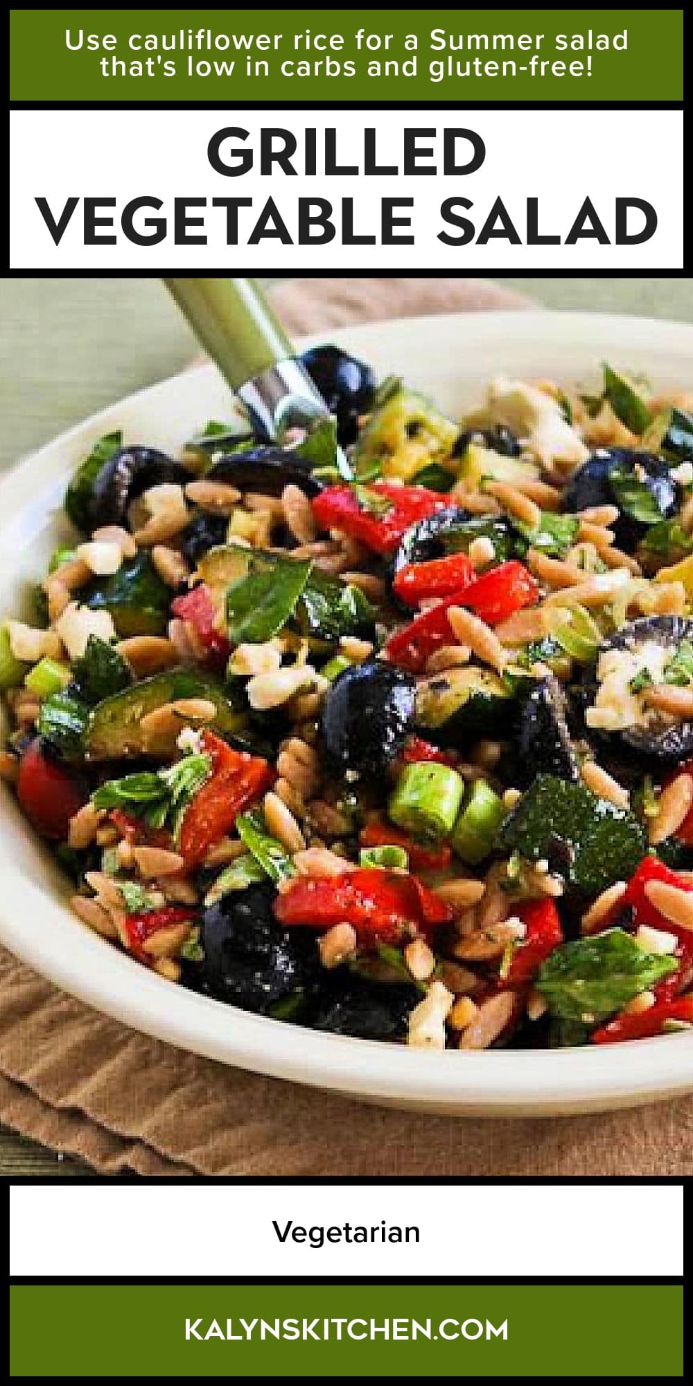 Pinterest image of Grilled Vegetable Salad