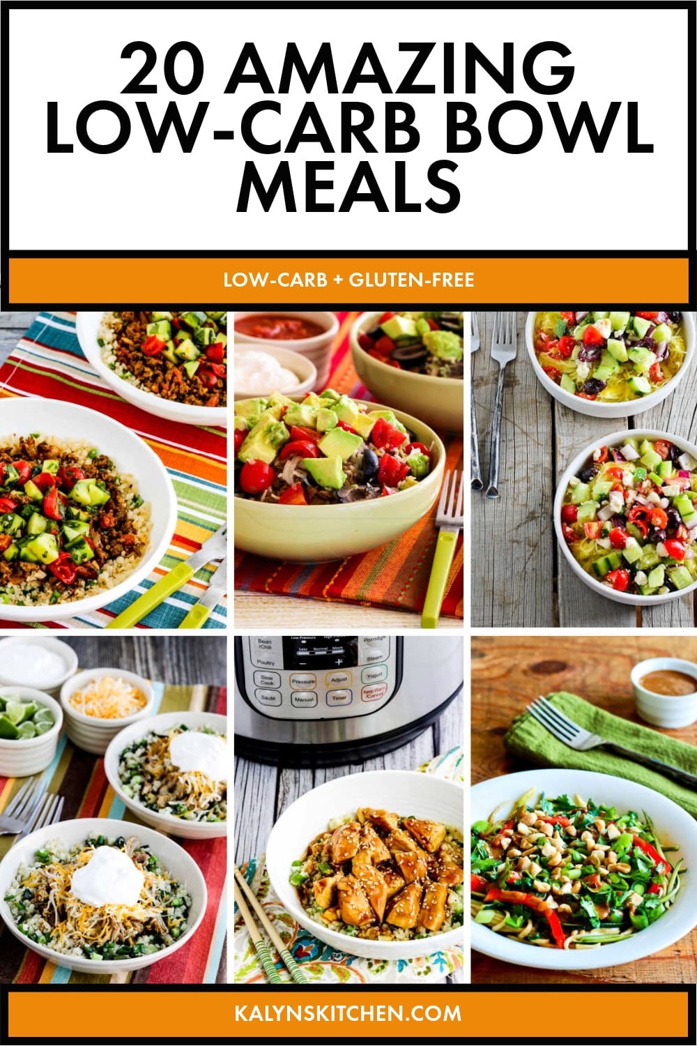 Pinterest image of 20 Amazing Low-Carb Bowl Meals