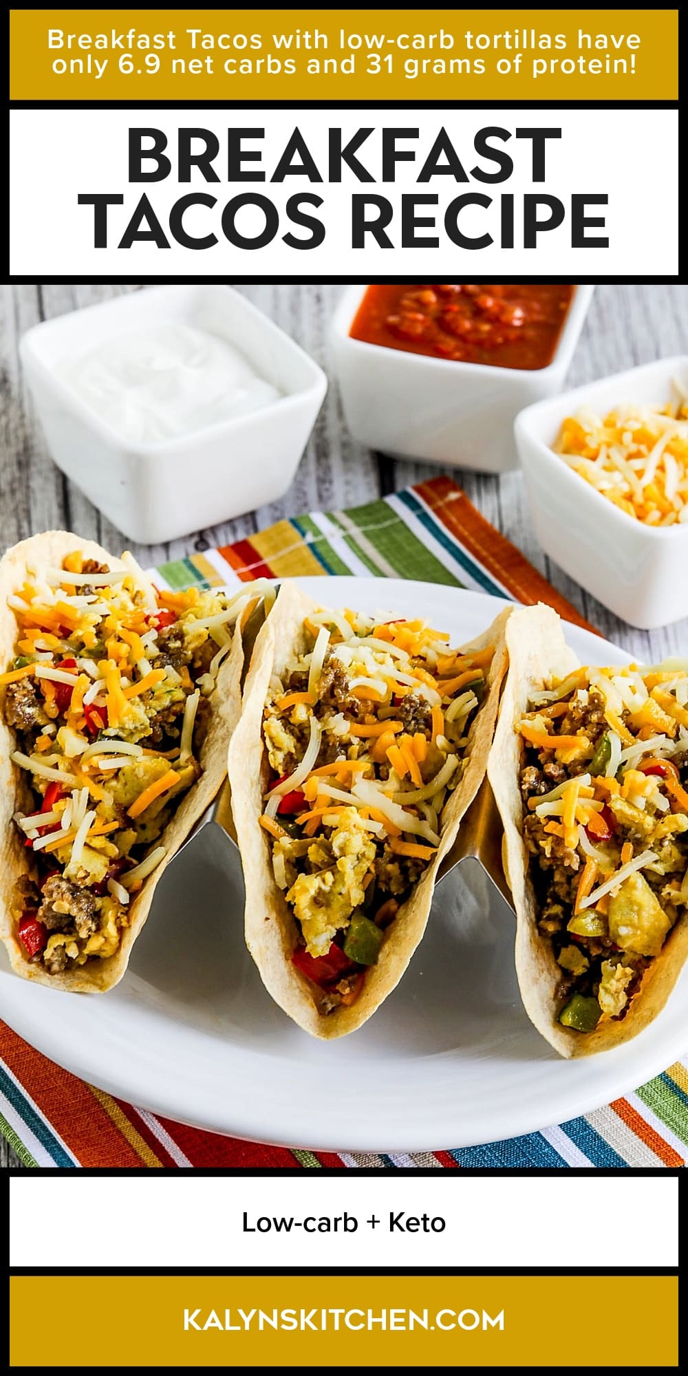 Pinterest image of Breakfast Tacos Recipe