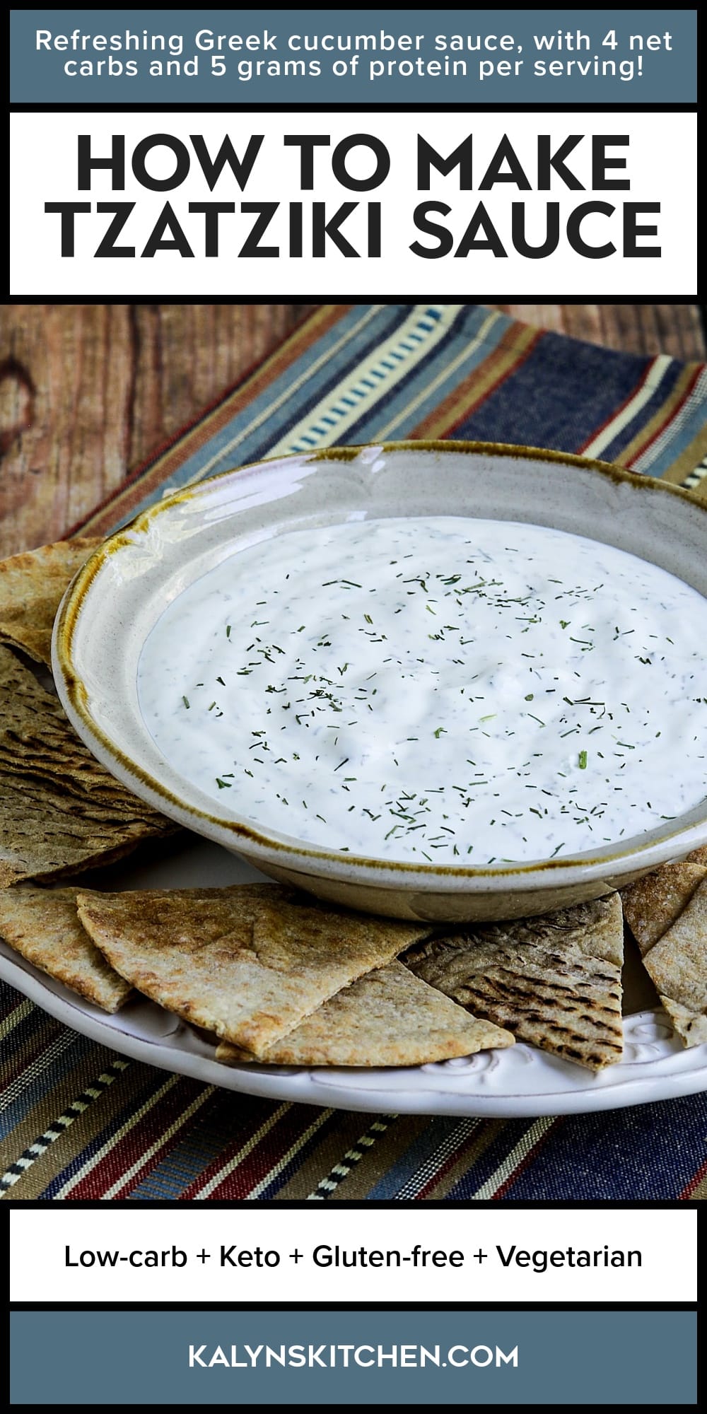 Pinterest image of How to Make Tzatziki Sauce