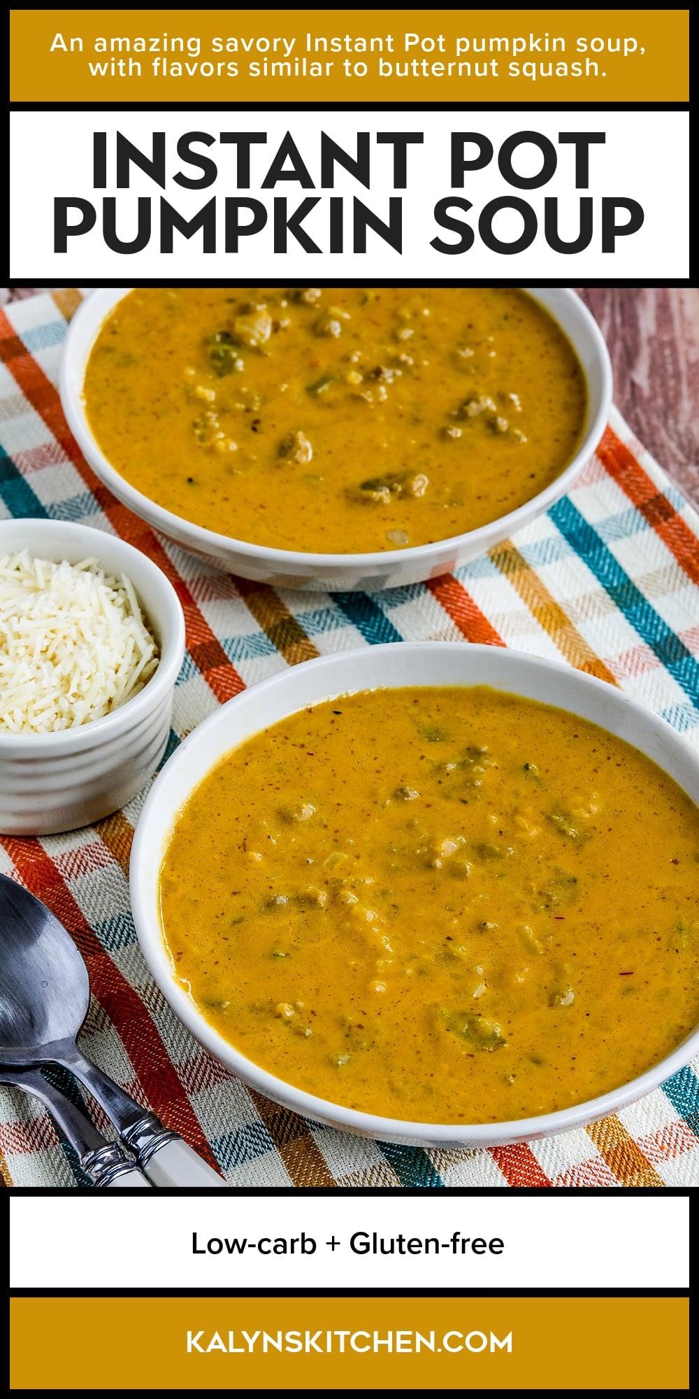 Pinterest image of Instant Pot Pumpkin Soup