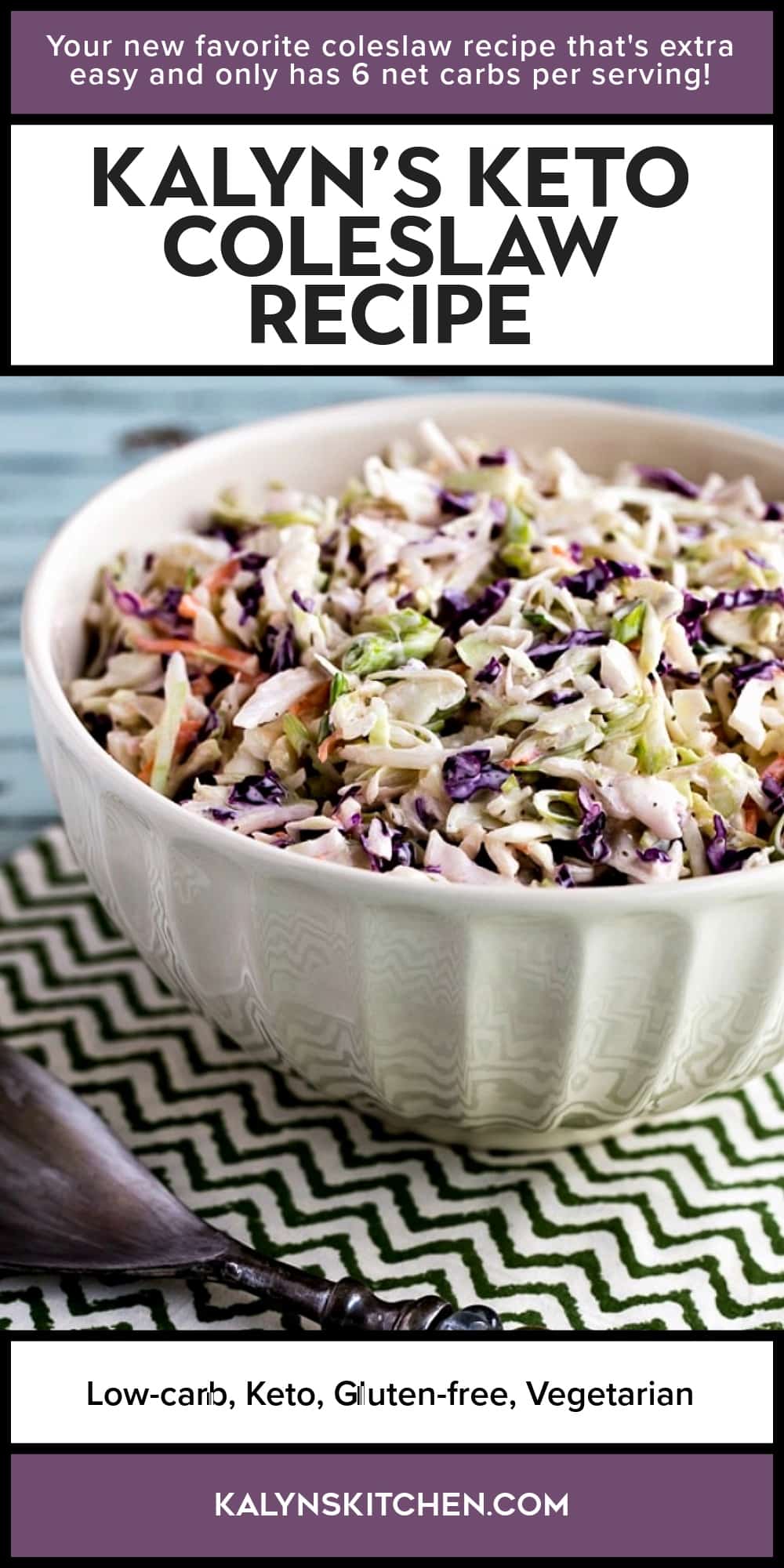 Pinterest image of Kalyn's Keto Coleslaw Recipe