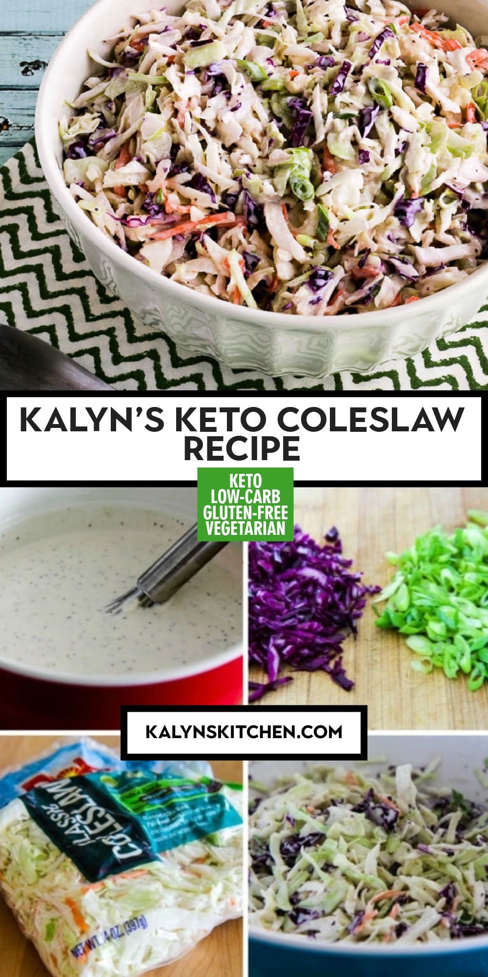 Pinterest image of Kalyn's Keto Coleslaw Recipe