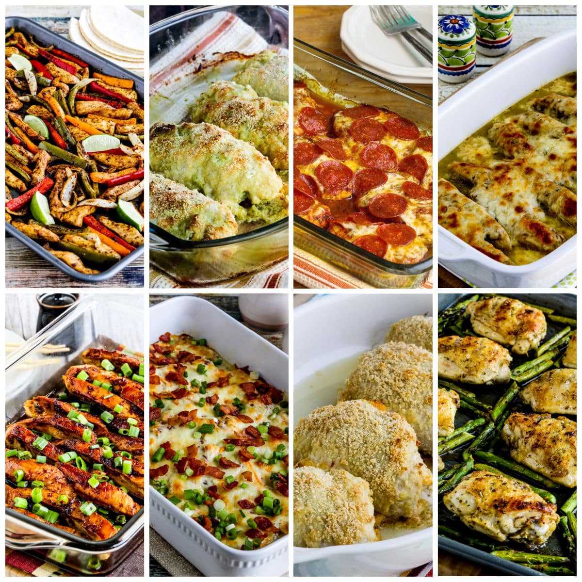 Keto Baked Chicken Recipes collage showing featured recipes.