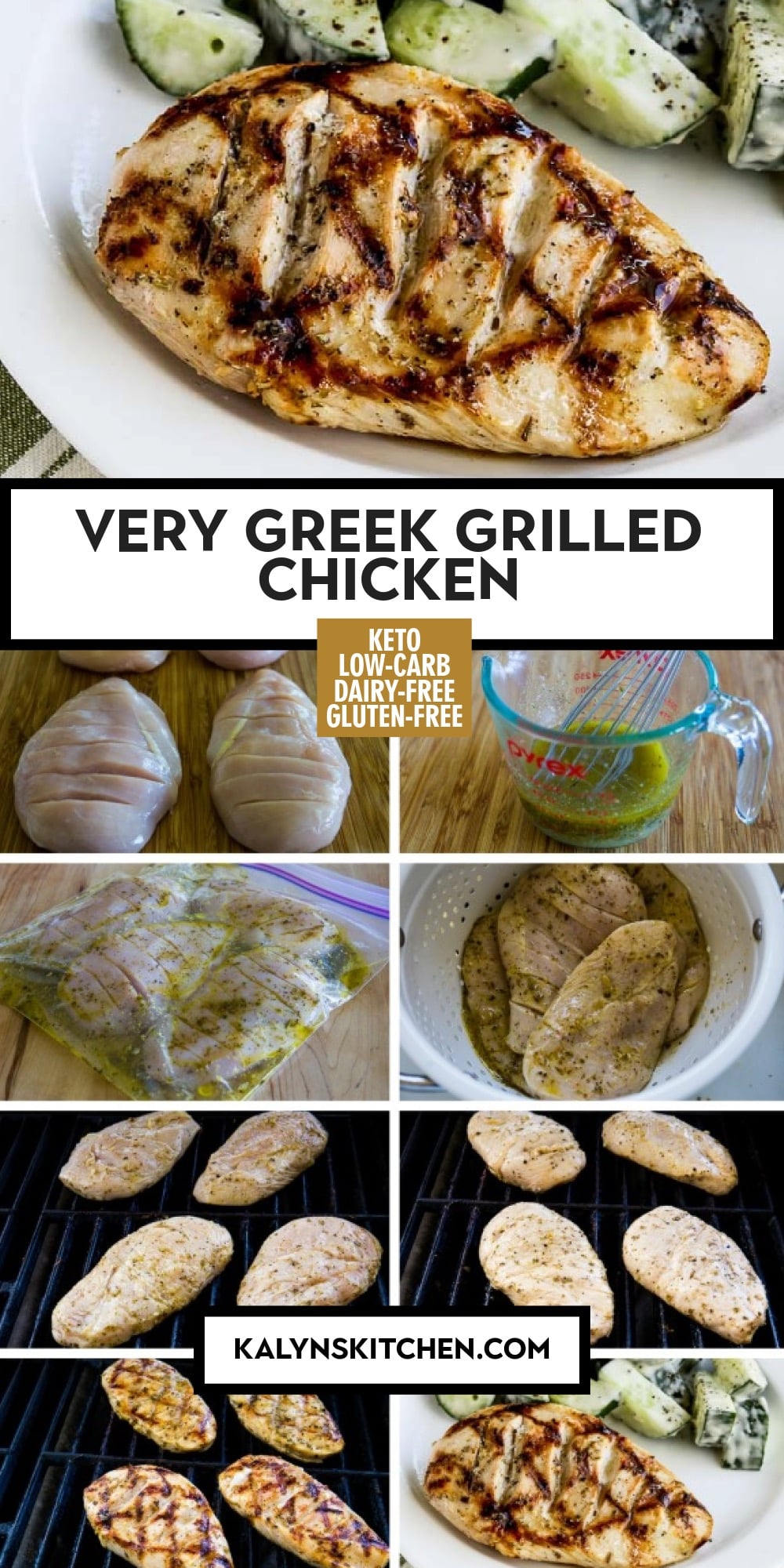 Pinterest image of Very Greek Grilled Chicken