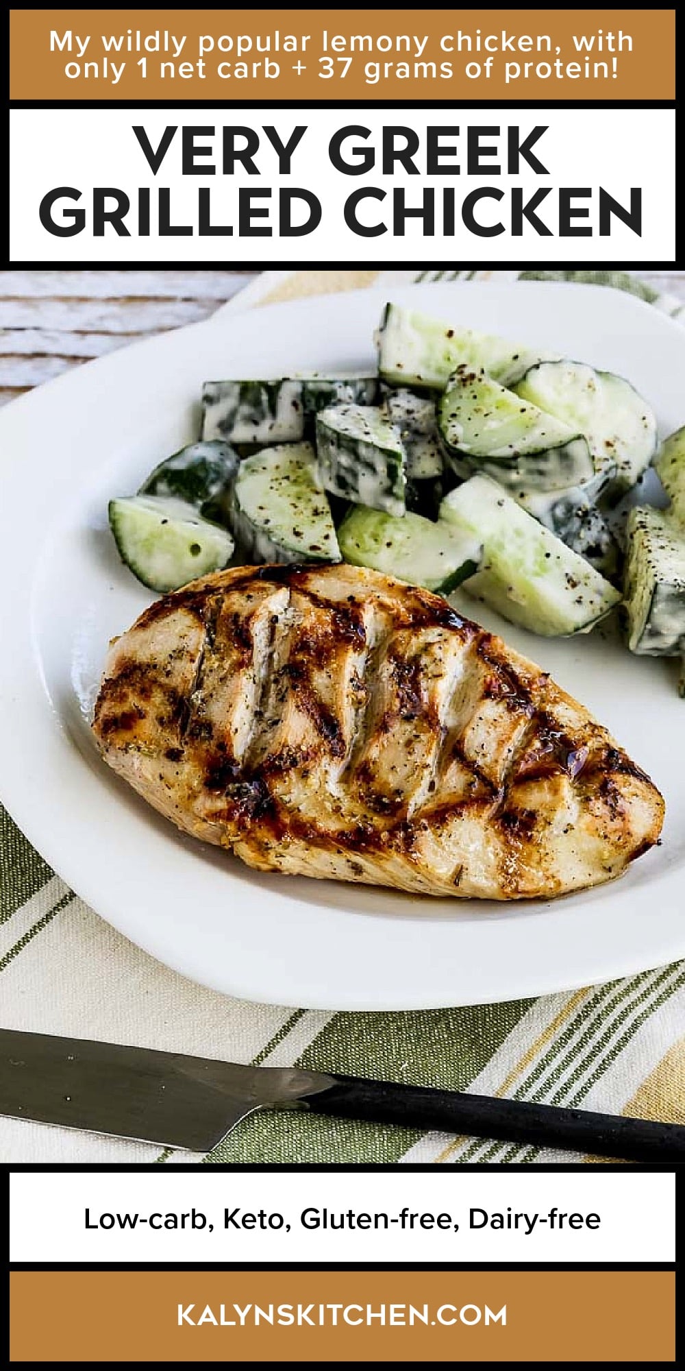 Pinterest image of Very Greek Grilled Chicken