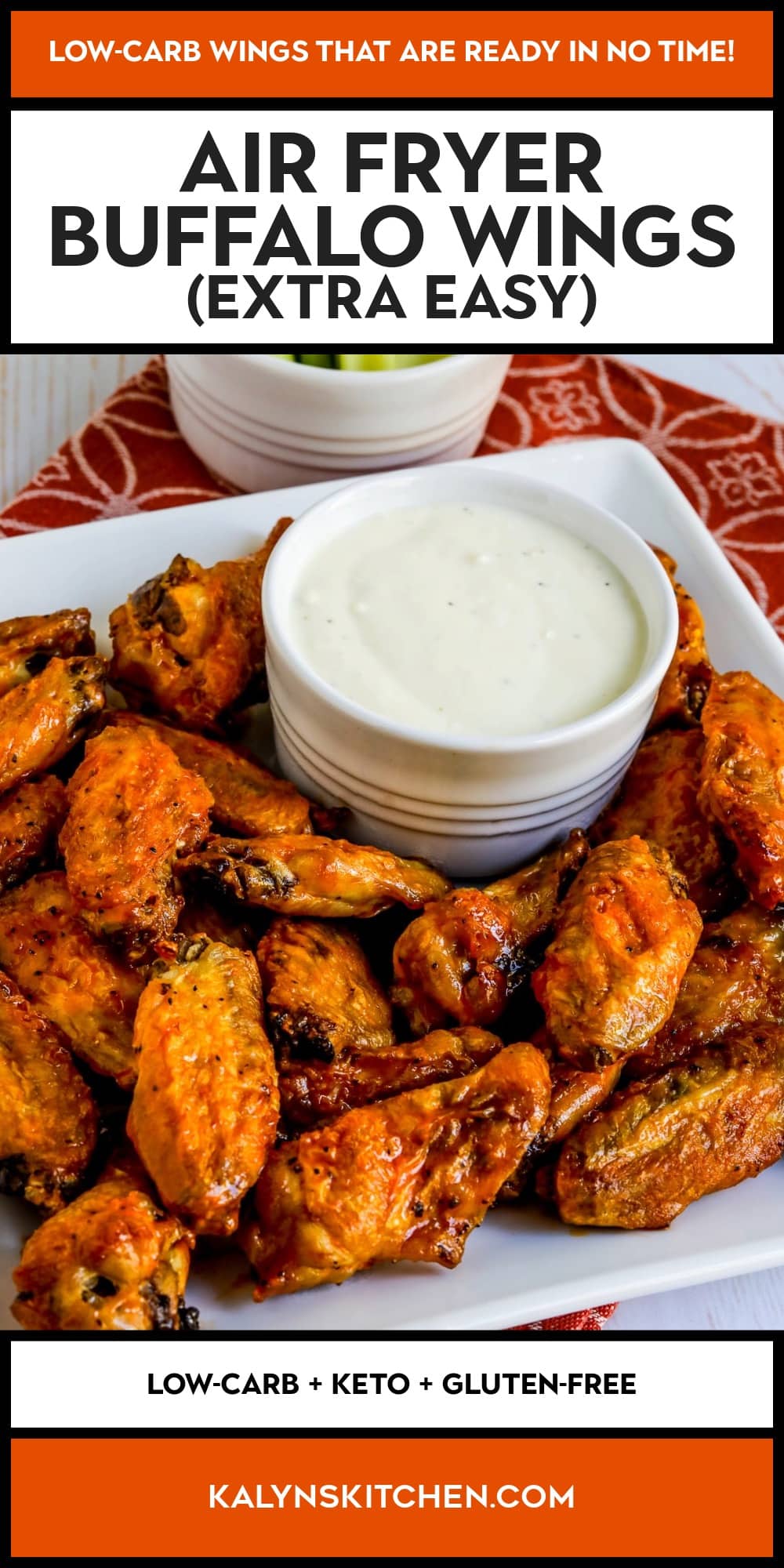 Pinterest image of Air Fryer Buffalo Wings (Extra Easy)