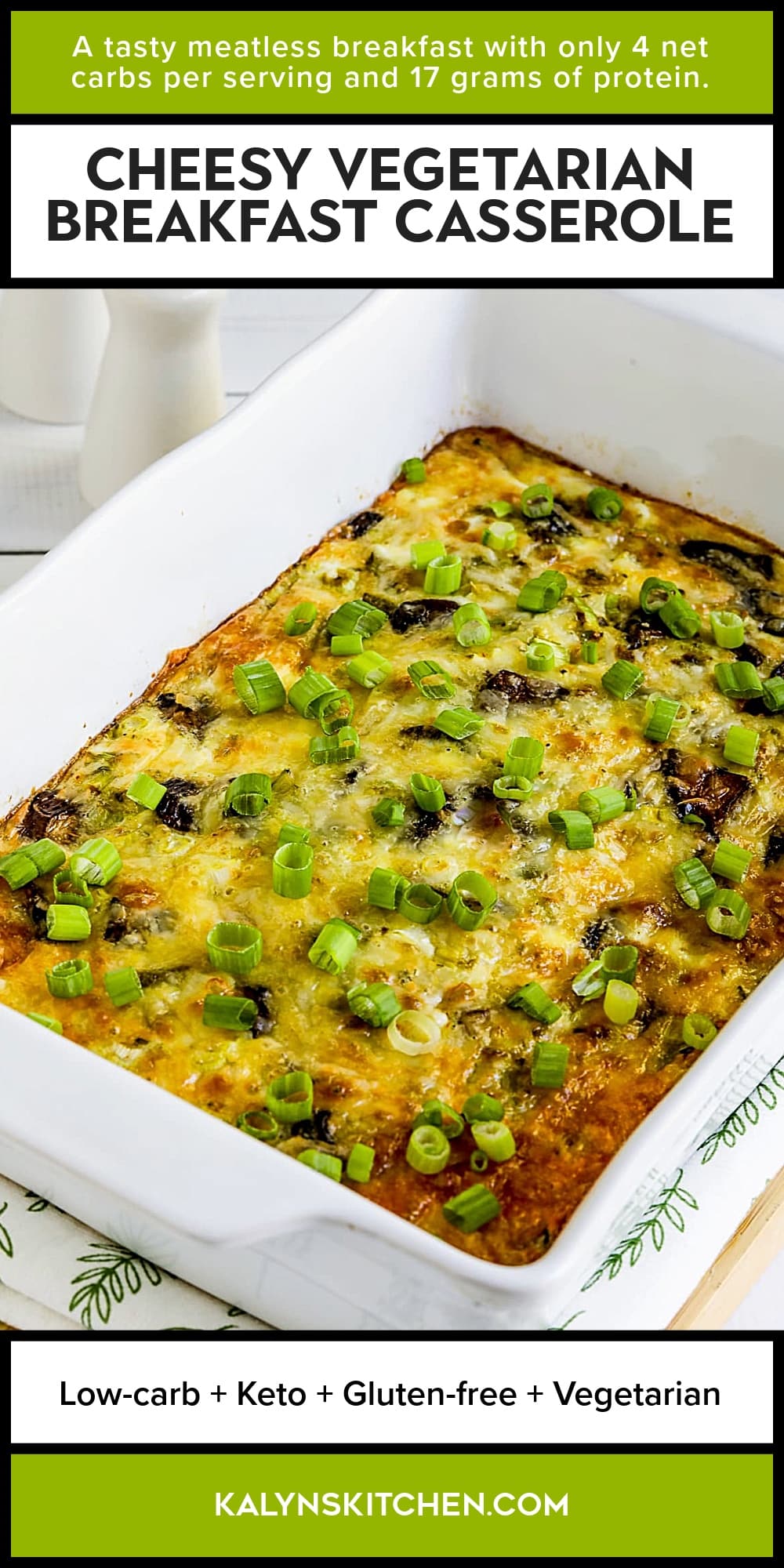 Pinterest image of Cheesy Vegetarian Breakfast Casserole