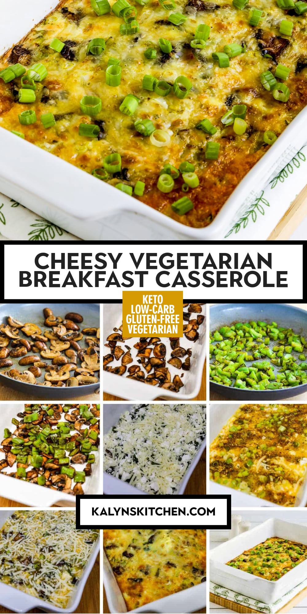 Pinterest image of Cheesy Vegetarian Breakfast Casserole