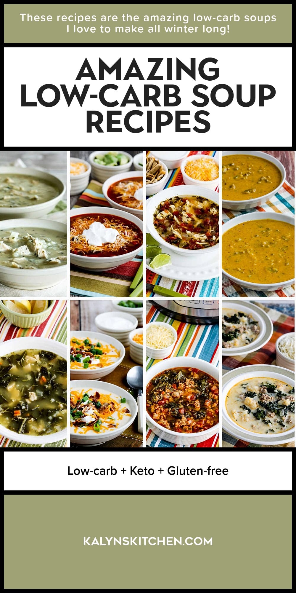 Pinterest image of Amazing Low-Carb Soup Recipes
