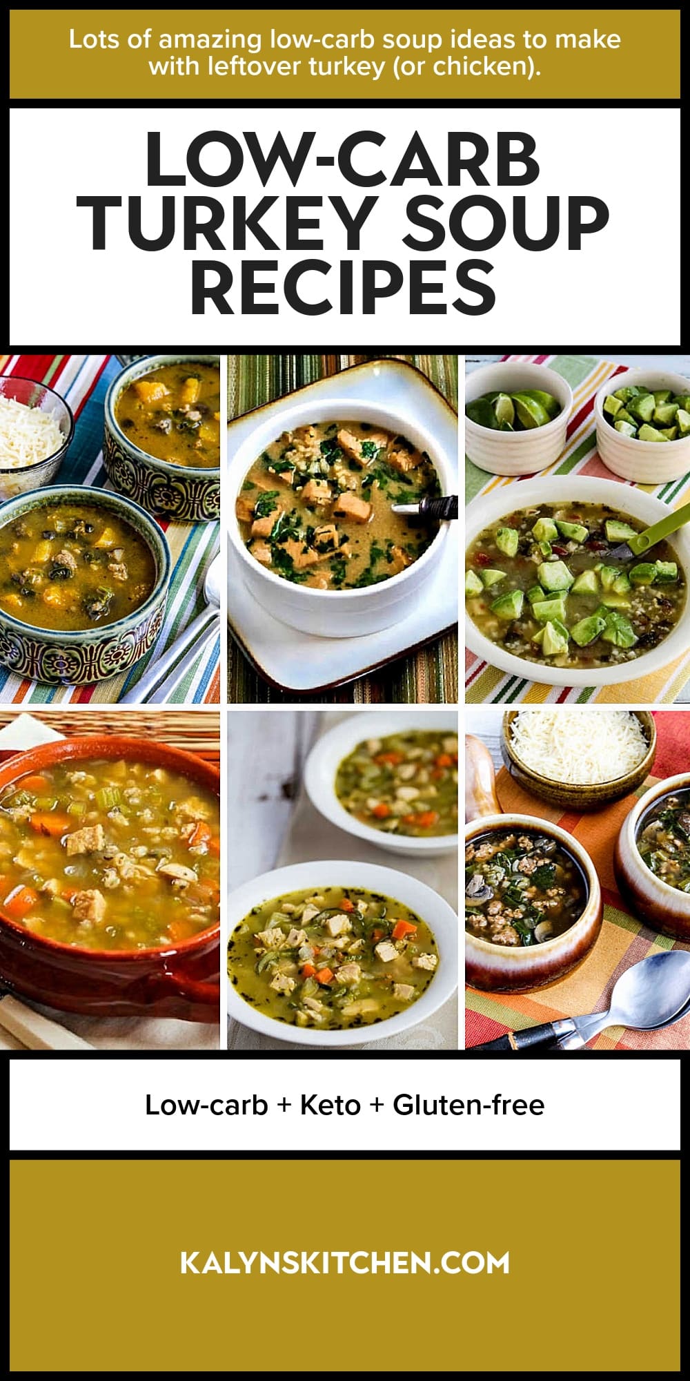 Pinterest image of Low-Carb Turkey Soup Recipes