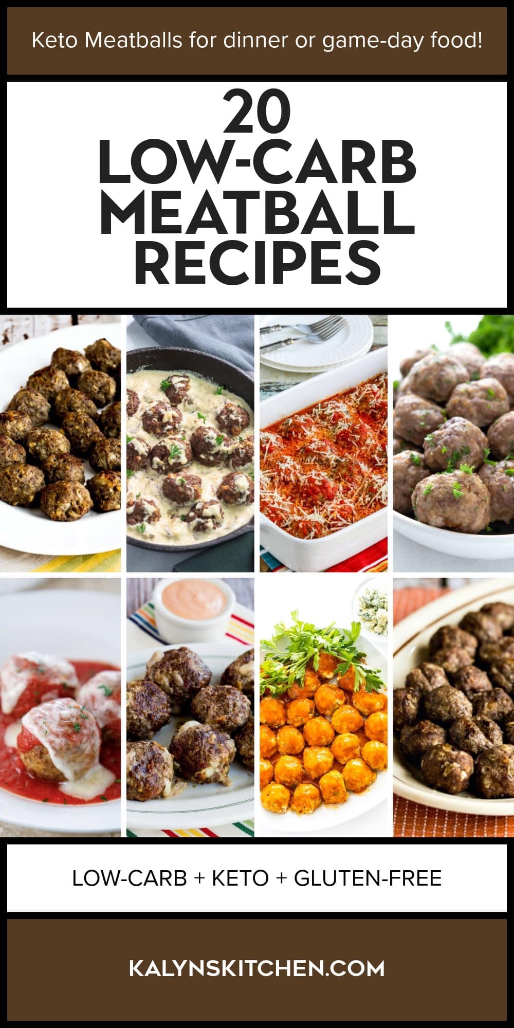 Pinterest image of 20 Low-Carb Meatball Recipes