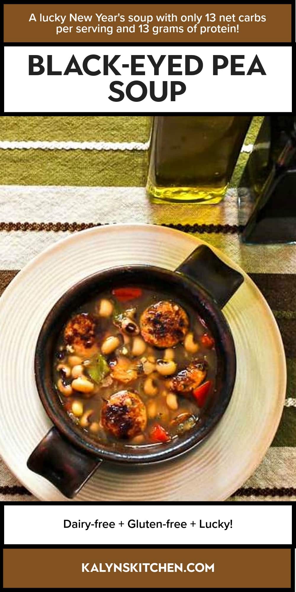 Pinterest image of Black-Eyed Pea Soup