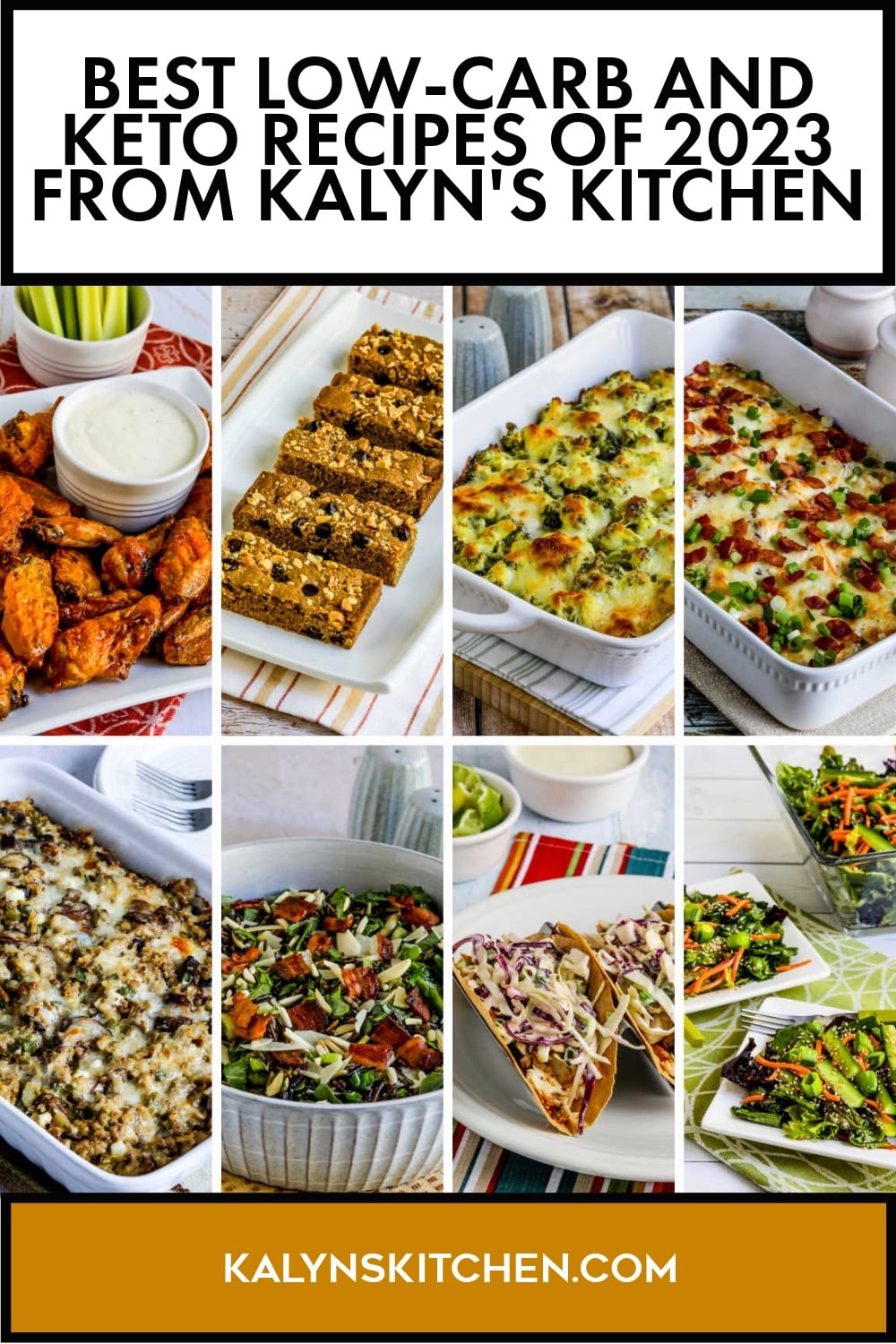 Pinterest image for Best Low-Carb and Keto Recipes of 2023 from Kalyn's Kitchen