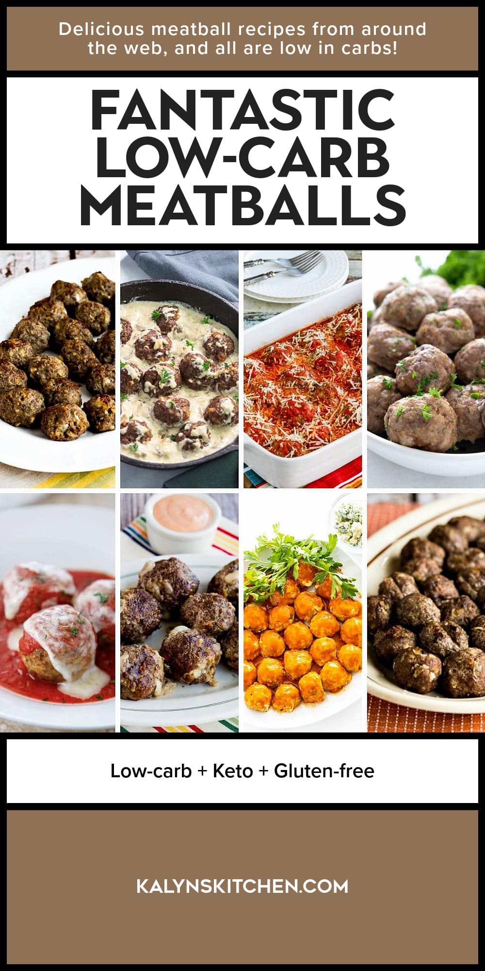 Pinterest image of Fantastic Low-Carb Meatballs