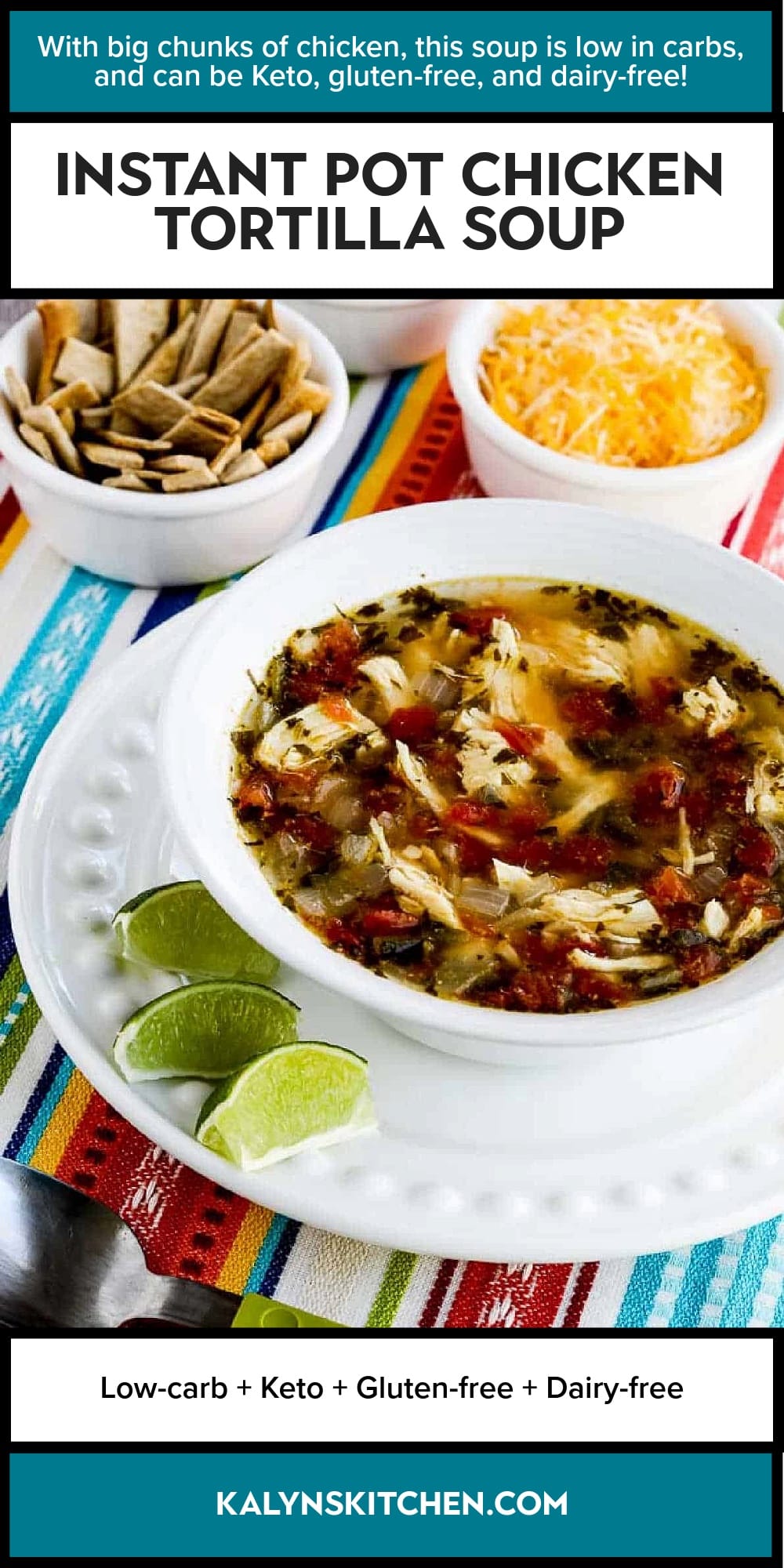 Pinterest image of Instant Pot Chicken Tortilla Soup