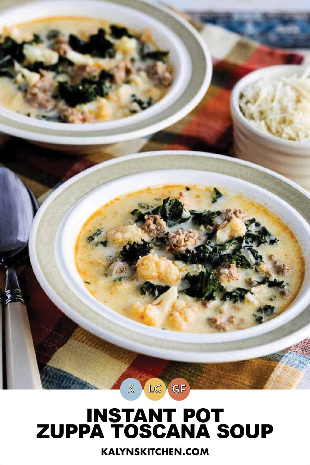 Pinterest image of Instant Pot Zuppa Toscana Soup