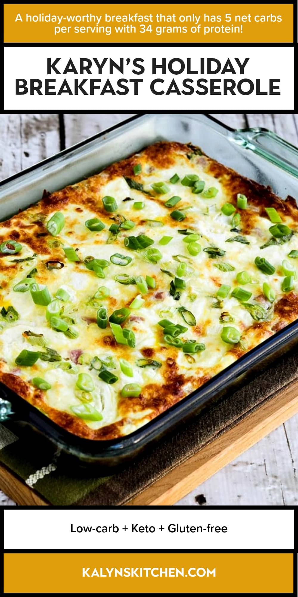 Pinterest image of Karyn's Holiday Breakfast Casserole