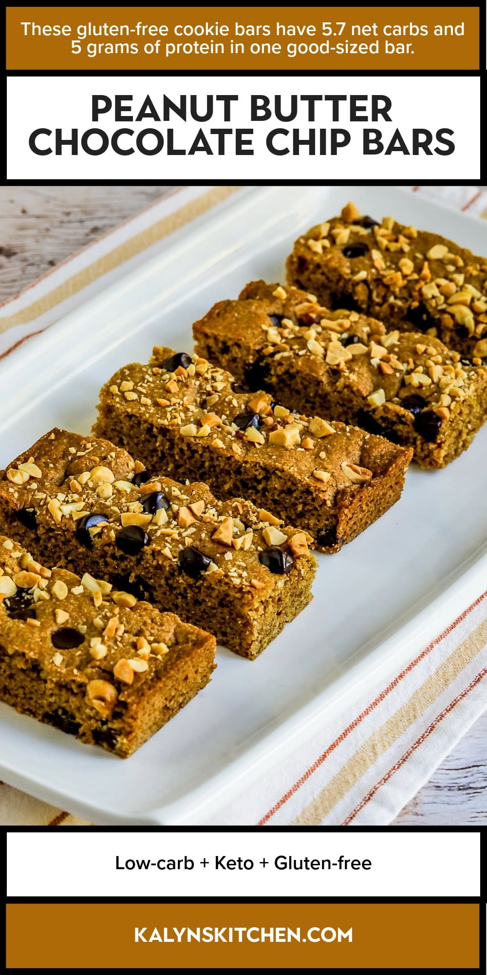 Pinterest image of Peanut Butter Chocolate Chip Bars