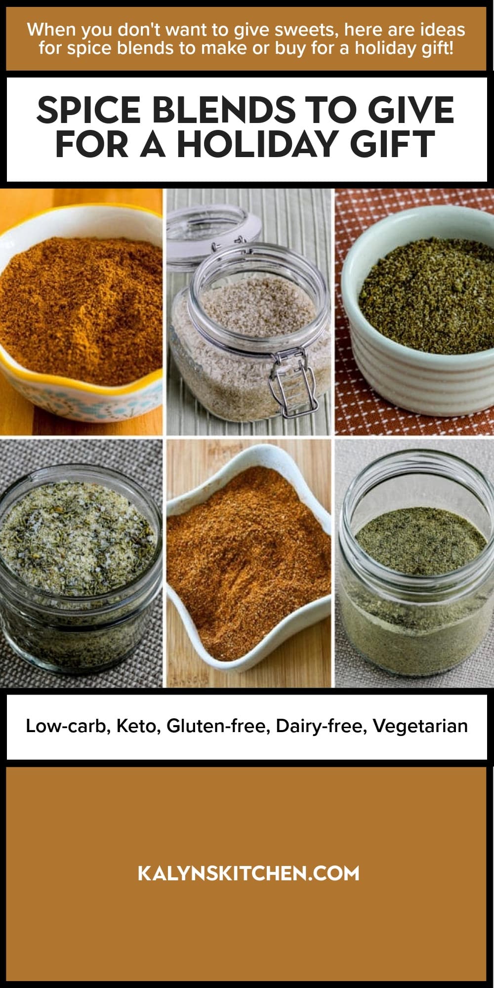 Pinterest image of Spice Blends to Give for a Holiday Gift