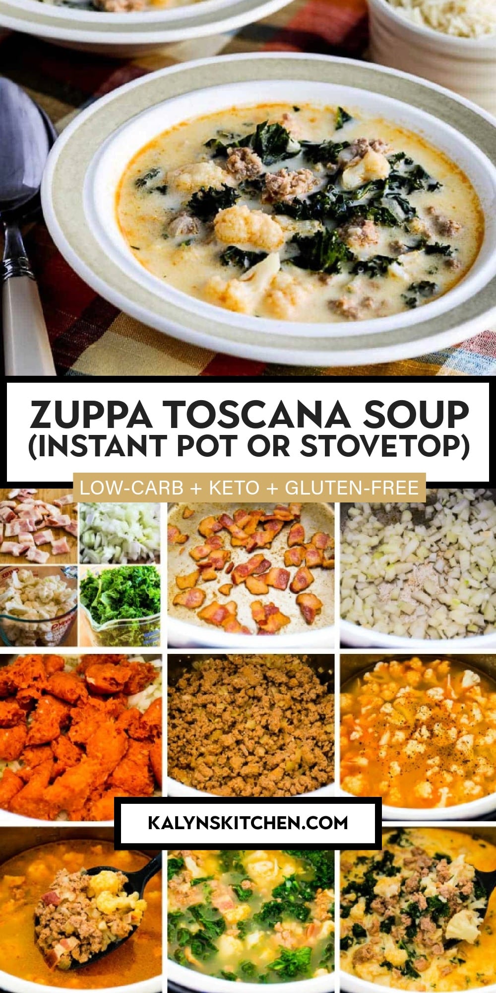 Pinterest image of Zuppa Toscana Soup (Instant Pot or Stovetop)