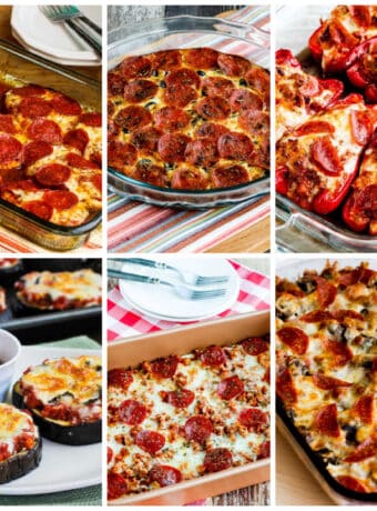 Amazing Low-Carb Pizza Recipes collage showing featured recipes.