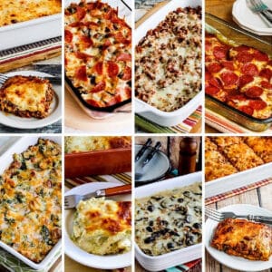 Favorite Keto Casserole Recipes collage showing featured recipes.
