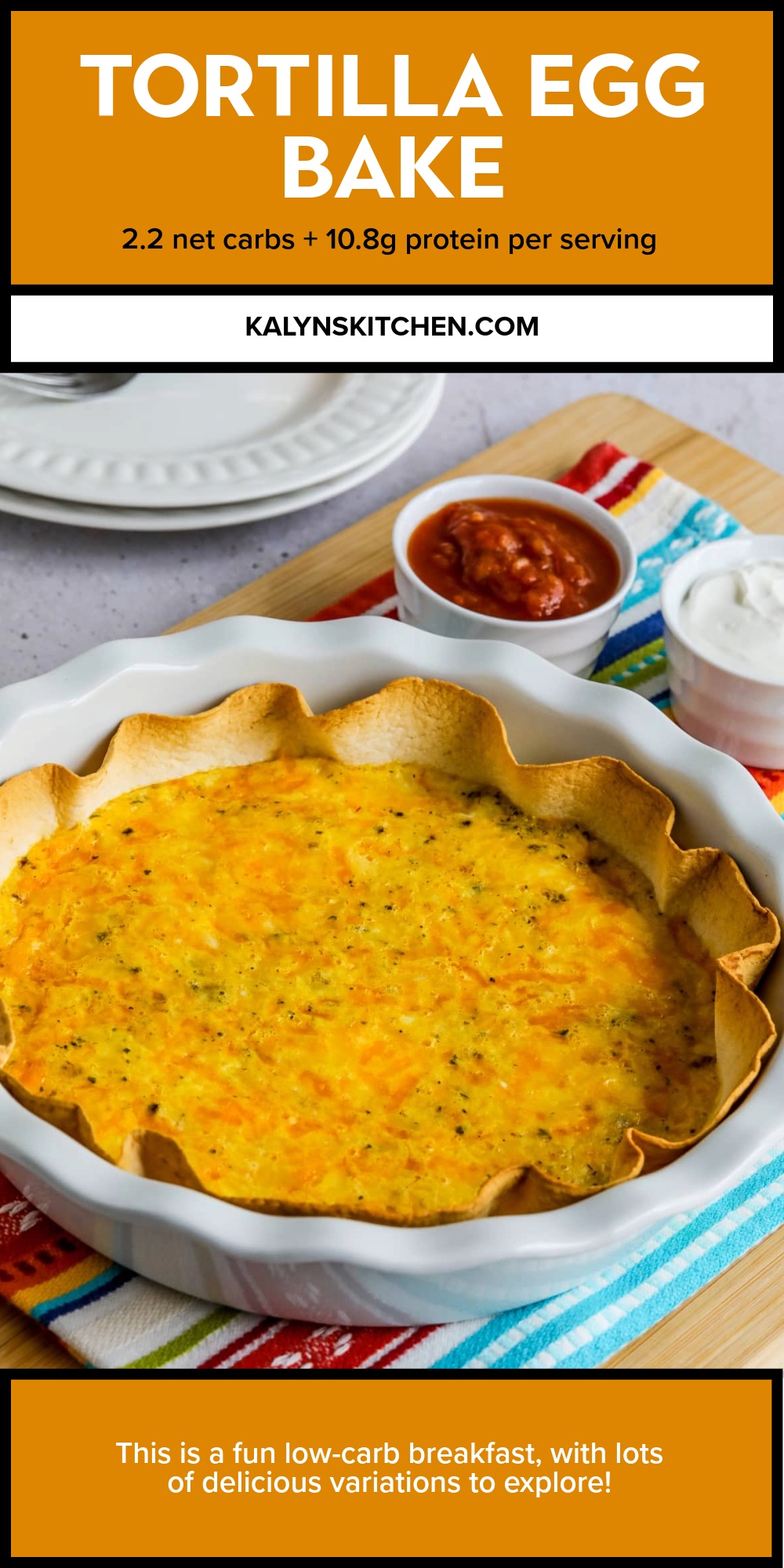 Pinterest image of Tortilla Egg Bake