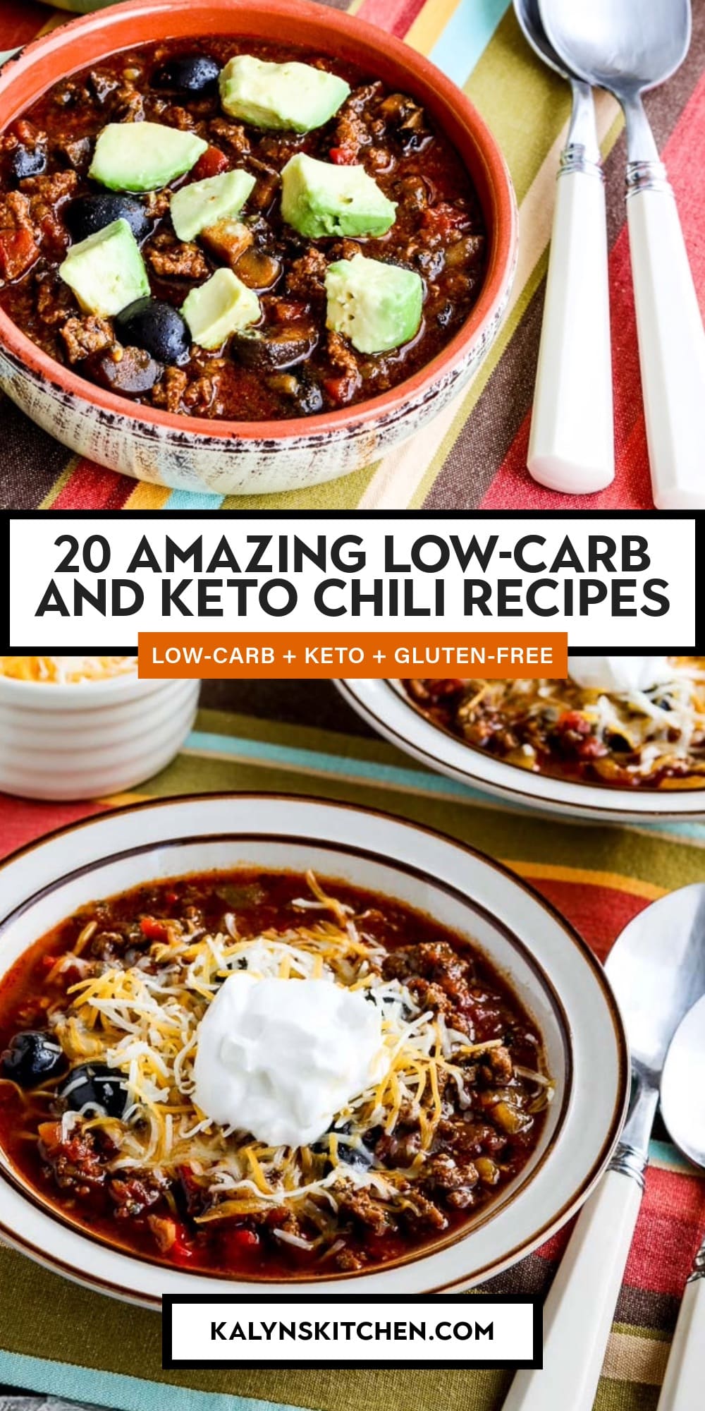 Pinterest image of 20 Amazing Low-Carb and Keto Chili Recipes