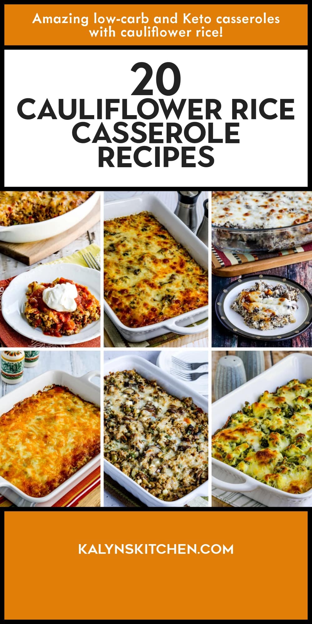 Pinterest image of 20 Cauliflower Rice Casserole Recipes