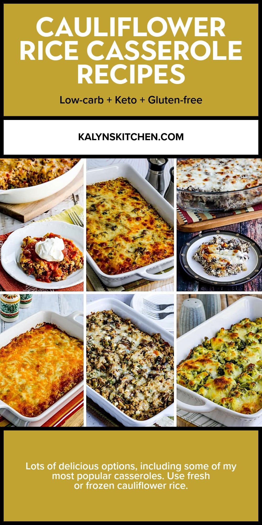 Pinterest image of Cauliflower Rice Casserole Recipes