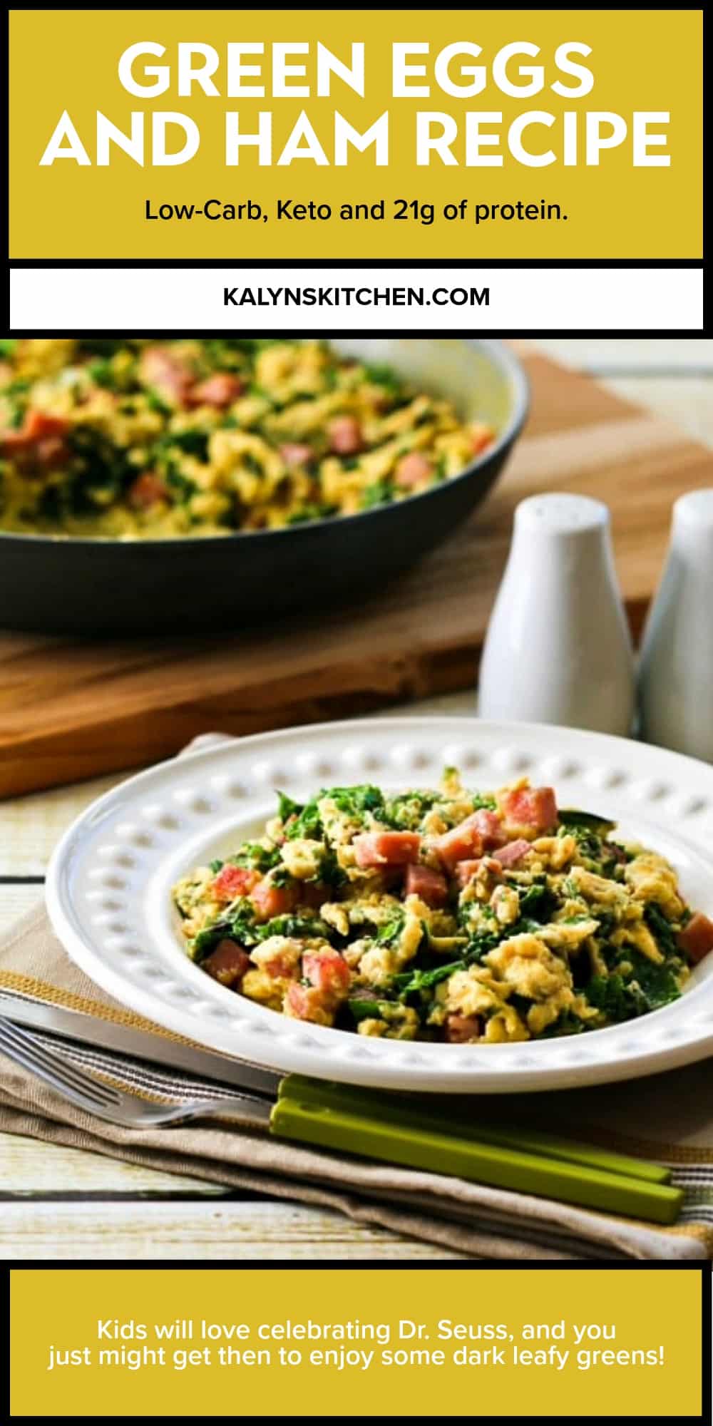 Pinterest image of Green Eggs and Ham Recipe